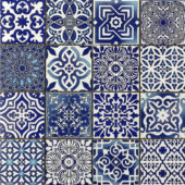 Ceramic Patchwork Diamond Blue Mosaic | Tiles By Kia