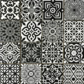 Ceramic Patchwork Square Black & White Mosaic | Tiles By Kia