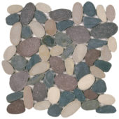 Color Xl Sliced Matte Pebble Interlocking Mosaic | Tiles By Kia