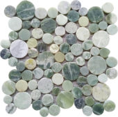Crystal Green Semi-Precious Stone Round Interlocking Mosaic | Tiles By Kia