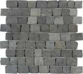 Dark Grey Cubic Brick Marble Interlocking Mosaic | Tiles By Kia