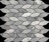 Elongated Hexagon Ice Grey "Leaves" Mosaic | Tiles By Kia