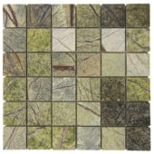 Forest Green Polished Marble Mosaic | Tiles By Kia