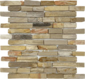 Fossil Wood Baguette Mix Beige Mosaic | Tiles By Kia