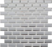 Glass Brick Chrome 1"X2" Mosaic | Tiles By Kia