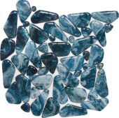 Glass Pebble Blue Marble Pattern Mix Mosaic 11.4"x11.4" | Tiles By Kia