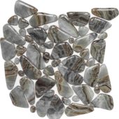Glass Pebble Grey Beige Mix Marble Pattern Mix Mosaic | Tiles By Kia
