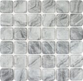 Glass Square Light Grey Marble Pattern Mix Mosaic | Tiles By Kia