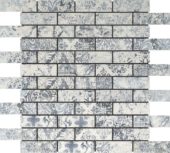 Grey Mix Pattern Deco Brick Matte Glazed Porcelain 1"x3" Mosaic | Tiles By Kia