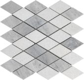 Grey White Multicolor Marble Diamond Honed 11.4"x11.3" | Tiles By Kia