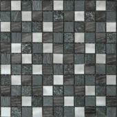 Grey/Black Stone Aluminum Mix Mosaic | Tiles By Kia