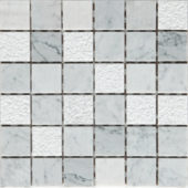 Grey/White Marble Sand Blasted Honed Mix Finish 2"x2" | Tiles By Kia
