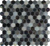 Hexagon Mix Grey Glass Interlocking Mosaic | Tiles By Kia