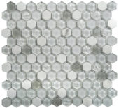 Hexagon White Glass Mosaic | Tiles By Kia