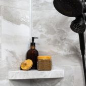 Iced Pewter Shower Shelf 14.56x7.12x2 | Tiles By Kia