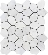 Irregular Hexagon White Grey Marble | Tiles By Kia