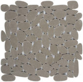 Light Grey Sliced Reconstituted Pebble Interlocking Mosaic | Tiles By Kia