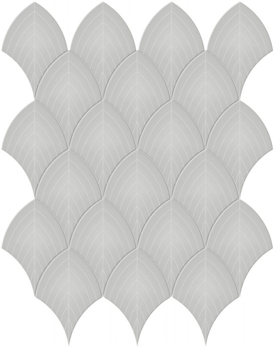 Loft Grey Glossy Scallop Mosaic