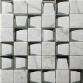 Marble & Glass 2"x2" White Mix Mosaic | Tiles By Kia