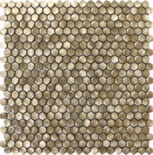 Medium Hexagon Gold Aluminum Mosaic | Tiles By Kia