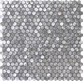 Medium Hexagon Silver Aluminum Mosaic | Tiles By Kia