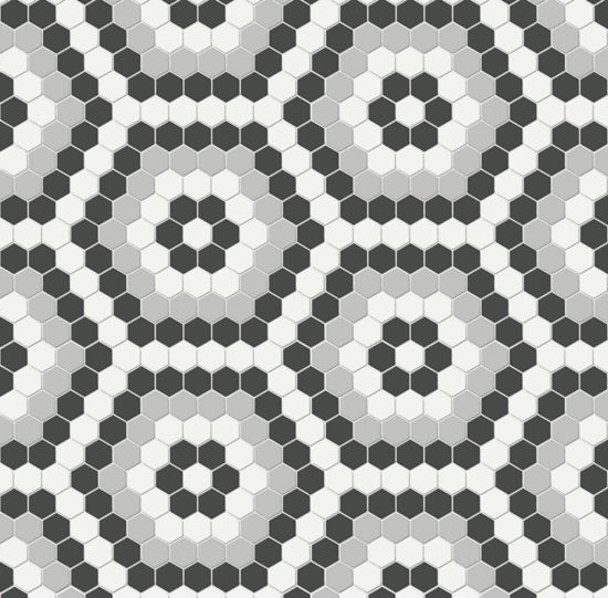 Midnight Blend Matte Hexagon Pattern Mosaic | Tiles By Kia