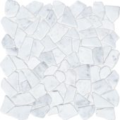 Mini Opus Matte White Grey Marble Stone Interlocking | Tiles By Kia