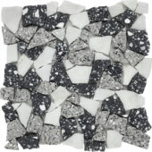 Mini Opus Terrazzo Marble White Grey Black Mix Mosaic | Tiles By Kia