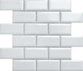 Mini Subway White Glazed Porcelain Interlocking Mosaic 2"X4" | Tiles By Kia