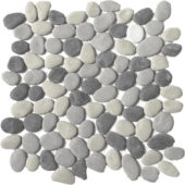 Mix Grey Reconstituted Pebble Interlocking Mosaic | Tiles By Kia