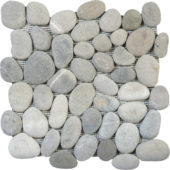 Mix Grey/Beige Rectified Matte Pebble Interlocking Mosaic | Tiles By Kia