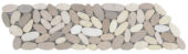 Mix White/Beige Sliced Matte Pebble Interlocking Border | Tiles By Kia