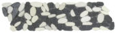 Mix White/Black Sliced Matte Pebble Interlocking Border | Tiles By Kia