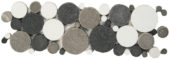 Mix White/Black/Grey Reconstituted Round Interlocking Border | Tiles By Kia