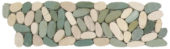Mix White/Green Sliced Matte Pebble Interlocking Border | Tiles By Kia