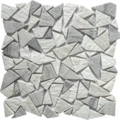 Reconstituted White Grey Mix Mini Opus Stone Mosaic | Tiles By Kia