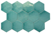 Ronda 5.5X6.3” Teal Hexagon | Tiles By Kia