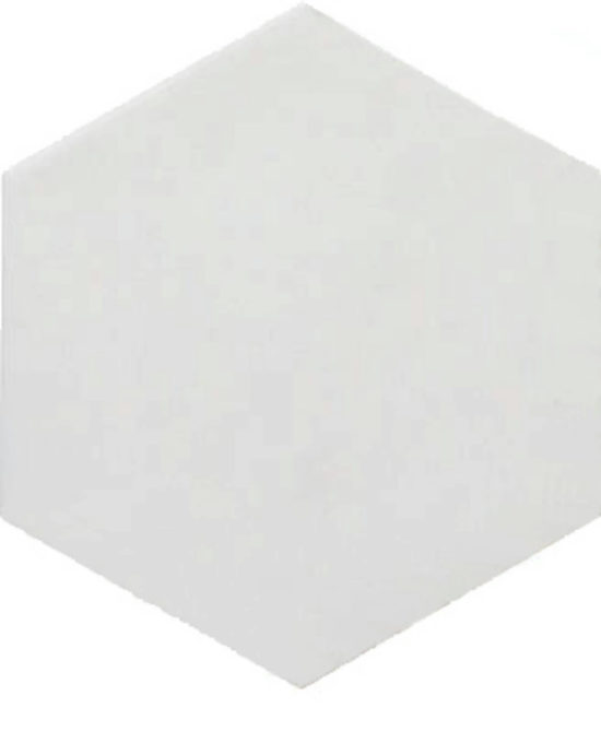 Ronda 5.5X6.3” White Hexagon | Tiles By Kia