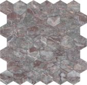Sereno Burgundy 2 Hexagon Mosaic | Tiles By Kia