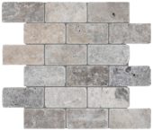Silver Ash 2x4 Brick Mosaic | Tiles By Kia