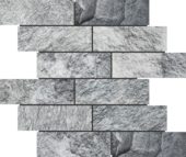 Slate Stone Grey Glazed Ceramic 2"x6" Brick Mosaic | Tiles By Kia