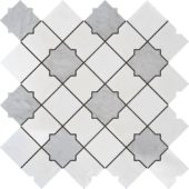 Star & Square White & Grey Mix Marble | Tiles By Kia