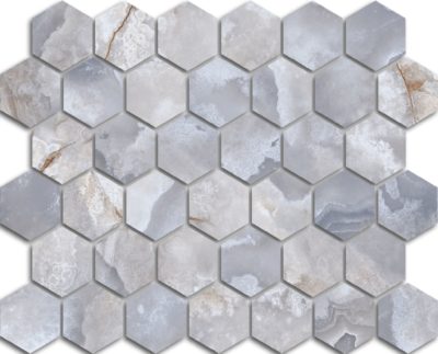 Treasure II Blue Dream Onyx 2×2 Carved Hexagon Mosaic