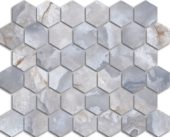 Treasure Blue Dream Onyx 2x2 Polished Hexagon Mosaic | Tiles By Kia