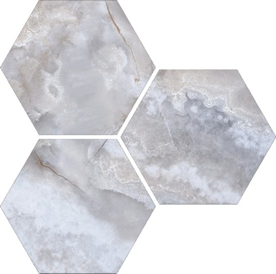 Treasure Blue Dream Onyx 6" Carved Hexagon | Tiles By Kia