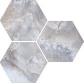 Treasure Blue Dream Onyx 6" Carved Hexagon | Tiles By Kia