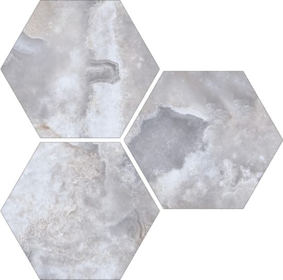 Treasure Blue Dream Onyx 6" Carved Hexagon | Tiles By Kia