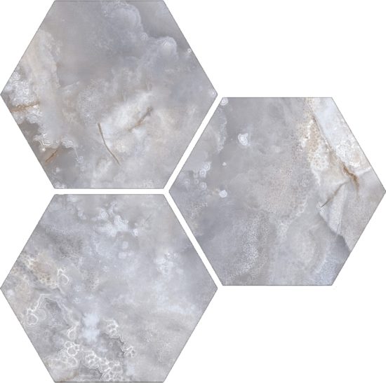 Treasure Blue Dream Onyx 6" Carved Hexagon | Tiles By Kia