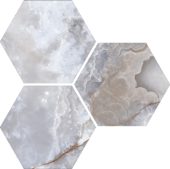 Treasure Blue Dream Onyx 6" Carved Hexagon | Tiles By Kia