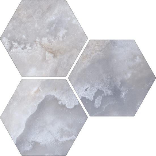 Treasure Blue Dream Onyx 6" Carved Hexagon | Tiles By Kia